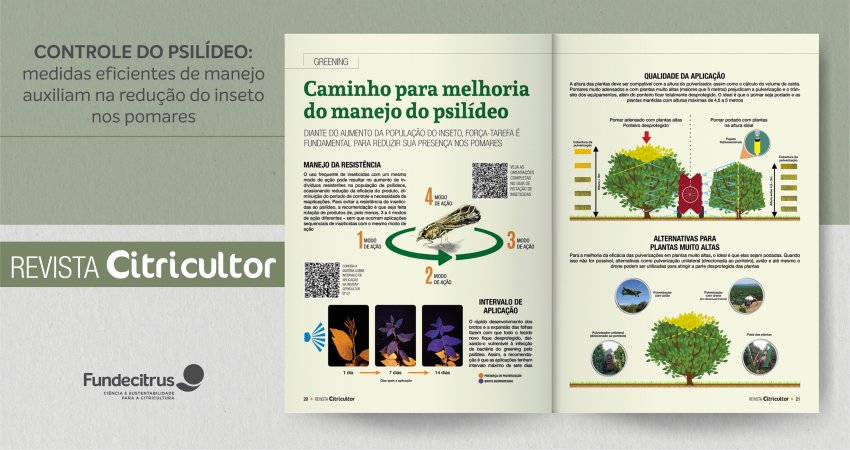 Medidas para melhoria do manejo de psilídeos e combate ao greening