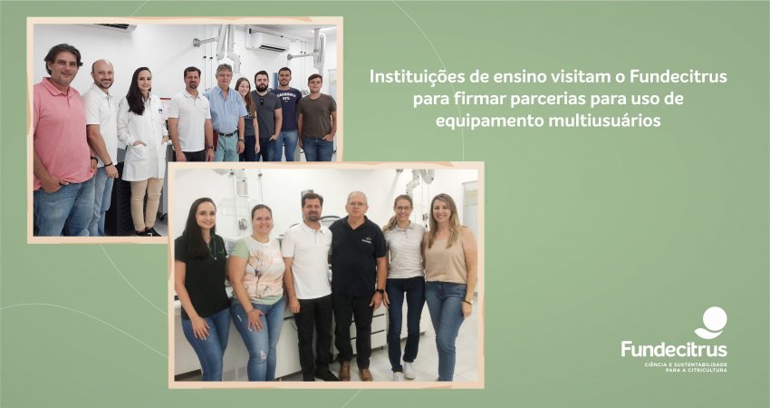 Instituições de ensino visitam o Fundecitrus para firmar parcerias para uso de equipamento multiusuários