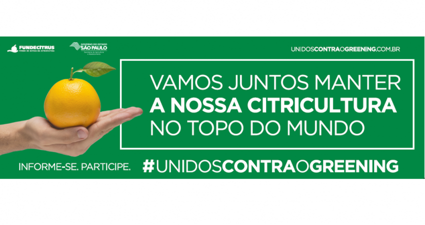 Fundecitrus inicia nova fase da campanha #unidoscontraogreening com instalação de outdoors