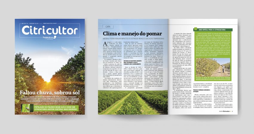 Nova edição da revista Citricultor explora medidas que podem atenuar os efeitos extremos do clima adverso e novos resultados para o controle do greening