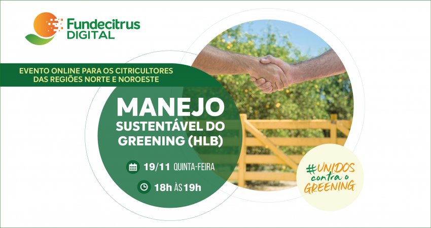 Último evento de manejo sustentável do greening de 2020 é voltado para as regiões Norte e Noroeste